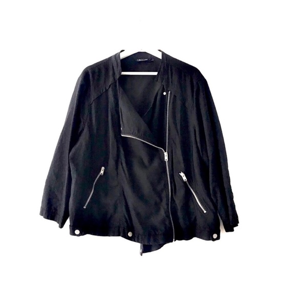 a.n.a Black Lined Moto Jacket Plus size 2X - Picture 1 of 10